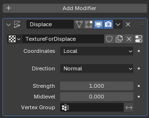 Blender Displace Modifier